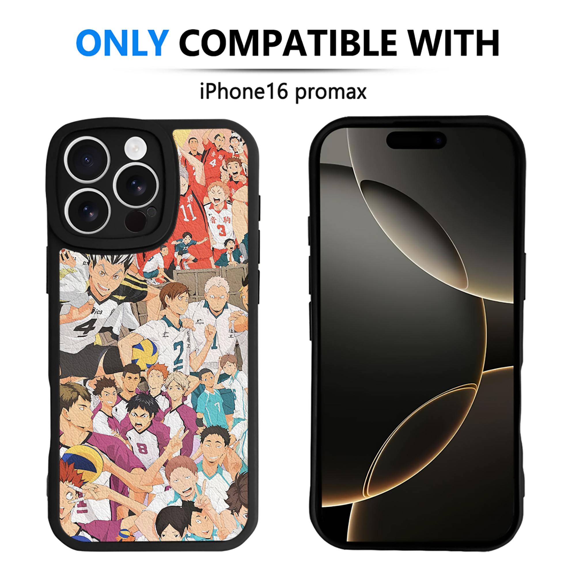 （画像用） ハイキュー!! Haikyu!! 【iPhone 16シリーズ対応】シリコンスマホケース（レザー調） 材質：シリコン